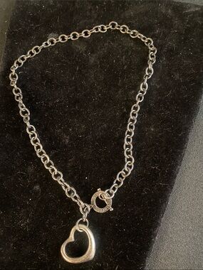 Tiffany & Co. Silver Heart Link Toggle Necklace
